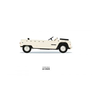 CARTE LE DUO CITROEN MEHARI BLANCHE