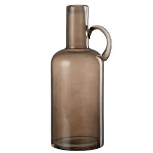 VASE CYLINDRE ANSE VERRE GRIS