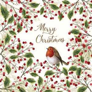 SERVIETTE MERRY BIRD 25X25