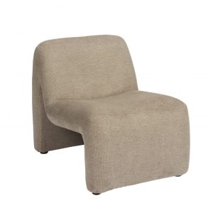 FAUTEUIL LOUNGE VELOURS BEIGE