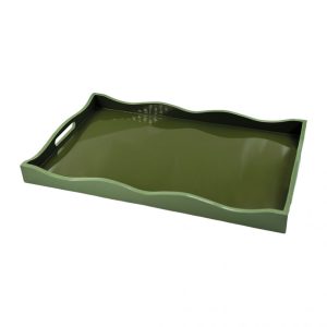 PLATEAU ONDULE RECTANGULAIRE VERT