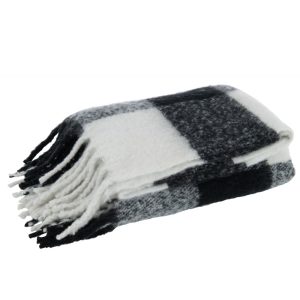 PLAID CARREAUX BLANC NOIR