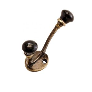 PATERE DOUBLE BRONZE PORCELAINE NOIR