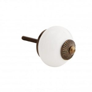 BOUTON PLACARD PORCELAINE VERNIS BLANC