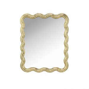 MIROIR ONDULE DORE