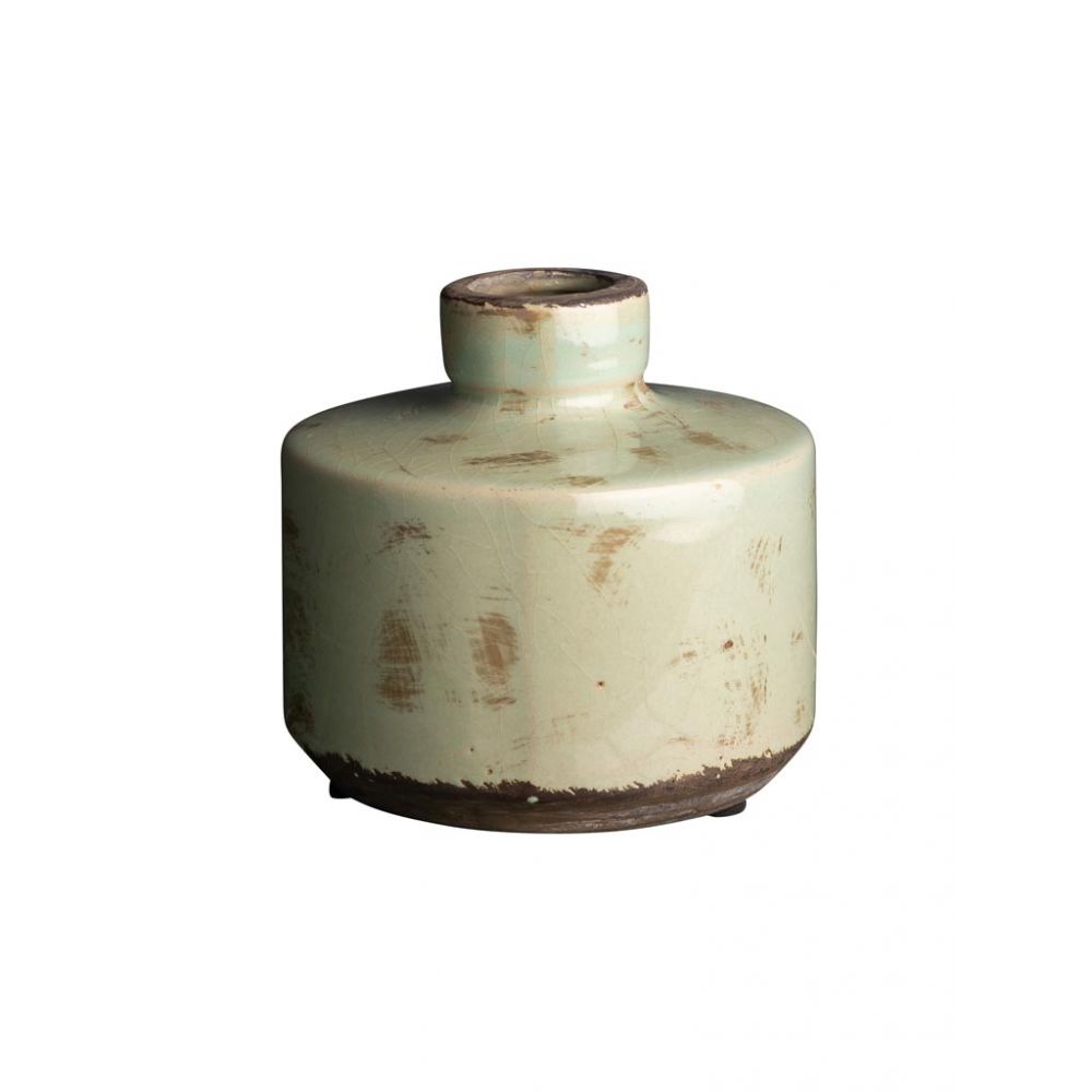 VASE BOUTEILLE VERT DE GRIS LARGE