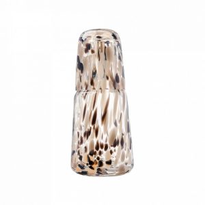 CARAFE ET VERRE MOUCHETES NOIR