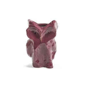 VASE HIBOU AUBERGINE S
