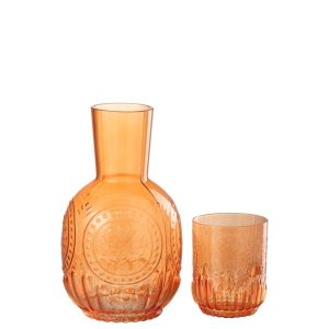 CARAFE+VERRE MAYA VERRE ORANGE