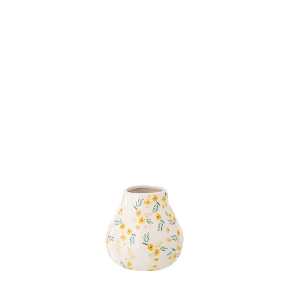 VASE FLEURS JAUNE DOLOMITE M