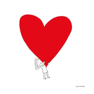 CARTE SOLEDAD FILLE COEUR