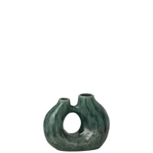 VASE JEANNE GRES VERT FONCE S