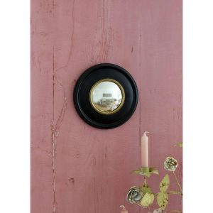MIROIR CONVEXE NOIR ET DORE S