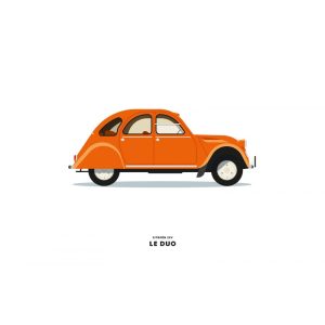 CARTE LE DUO CITROEN 2CV ORANGE