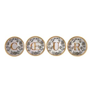 SET DE 4 SOUS VERRES ENLUMINURE COEUR
