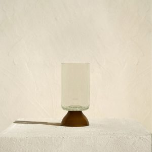 VERRE A PIED BLANC/CANNELLE
