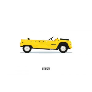 CARTE LE DUO CITROEN MEHARI JAUNE