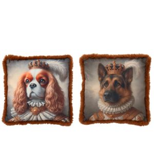 COUSSIN CHIEN COURONNE 45X45