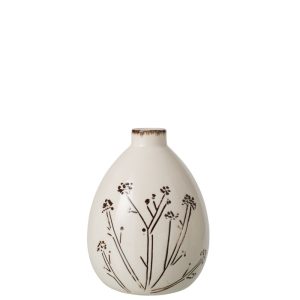 VASE FLEUR PORCELAINE BLANC/NOIR S