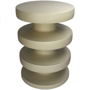 TABLE SEVENTIES METAL BEIGE 36X36X51 CM
