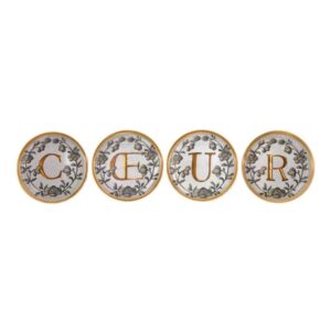 SET DE 4 SOUS VERRES ENLUMINURE COEUR