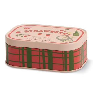 BOUGIE BISTRO BOITE METAL FRAISE